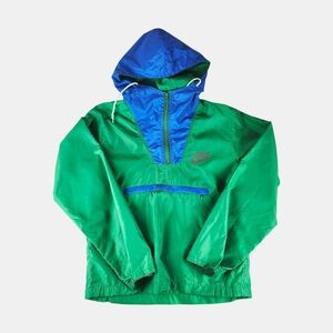 Vintage Nike Men's Green and Blue Lightweight Windbreaker